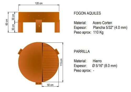 FOGON AQUILES 120 CM