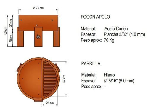 FOGON APOLO  75 CM